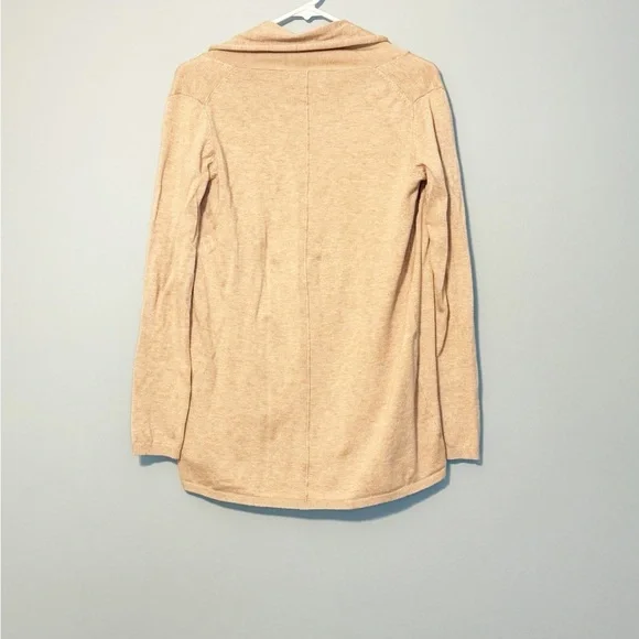 Zara Knit Beige Open Front Lightweight Cardigan - Size Small - Picture 3 of 5